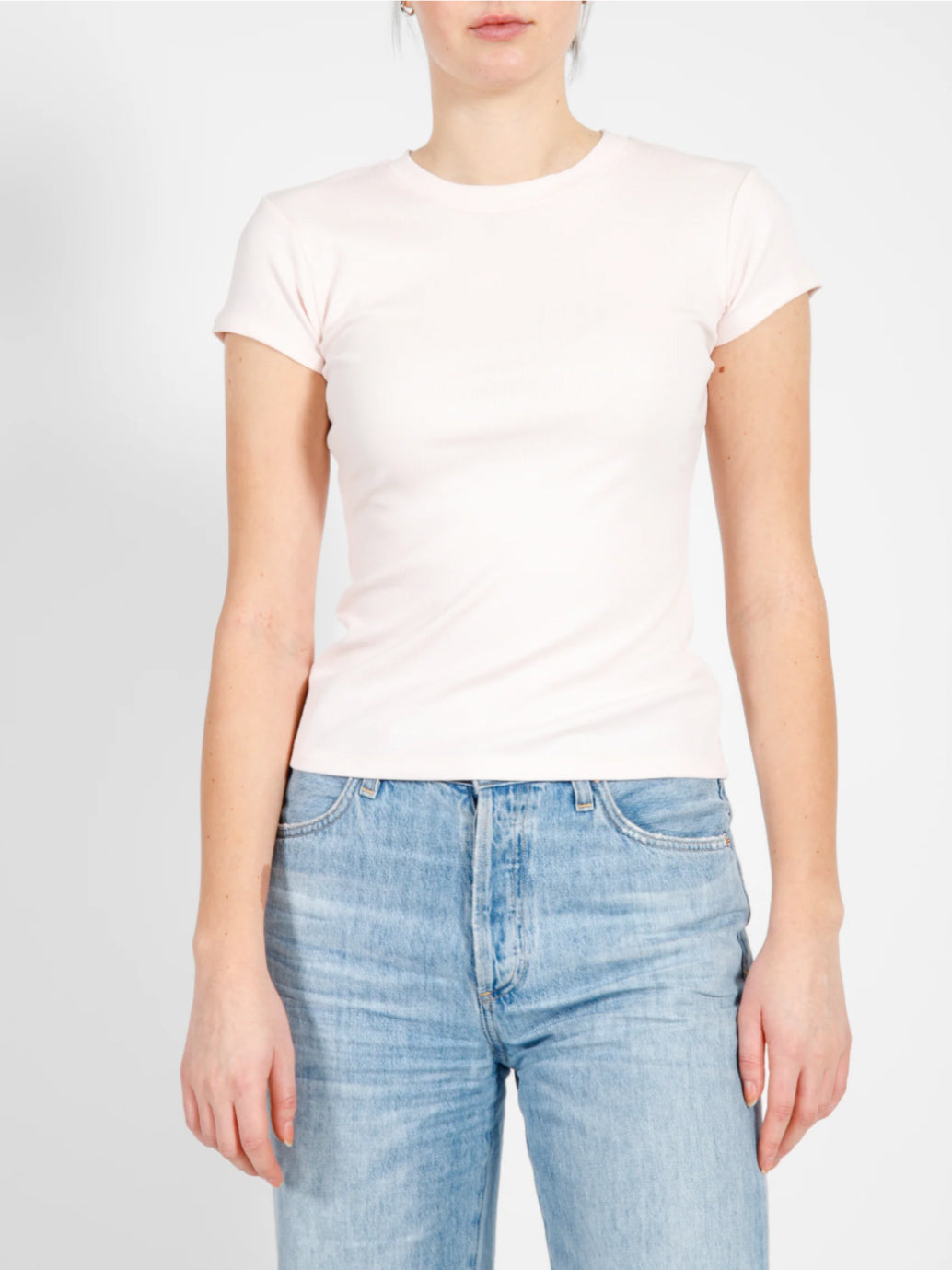 Leah Ribbed Fitted Tee