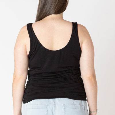 Curvy woman wearing a comfortable tank top 