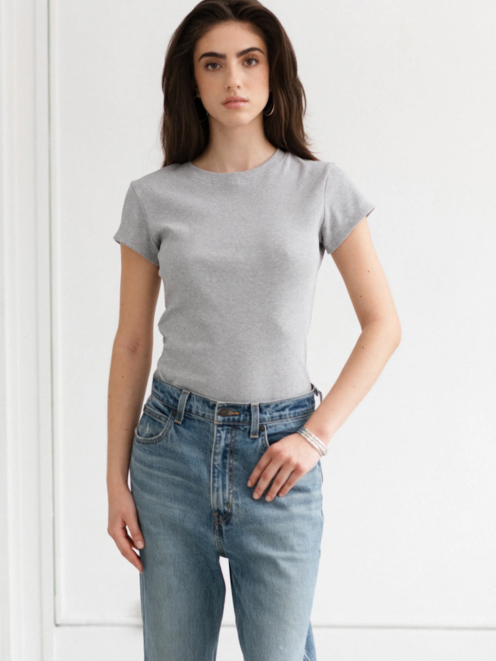 Leah Ribbed Fitted Tee