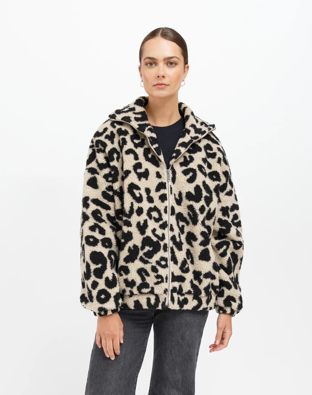 Brunette the Label Tan Leopard Sherpa 