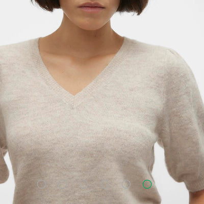V-neck short sleeve knit top 