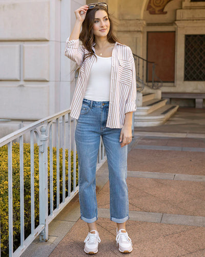 Seaside Striped Button Down Shirt