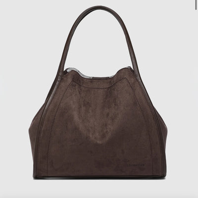 Sutton Shoulder Bag- Suede Chocolate