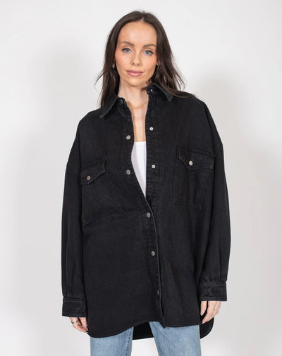 Shania Denim Jacket-Black