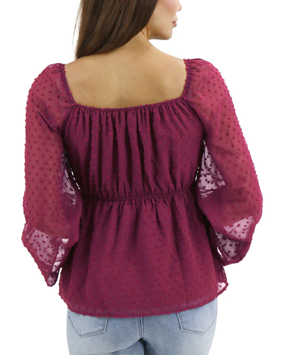 Peplum flowy top with long sleeves 