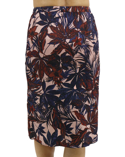 Satin Midi Floral Skirt in Moody Floral