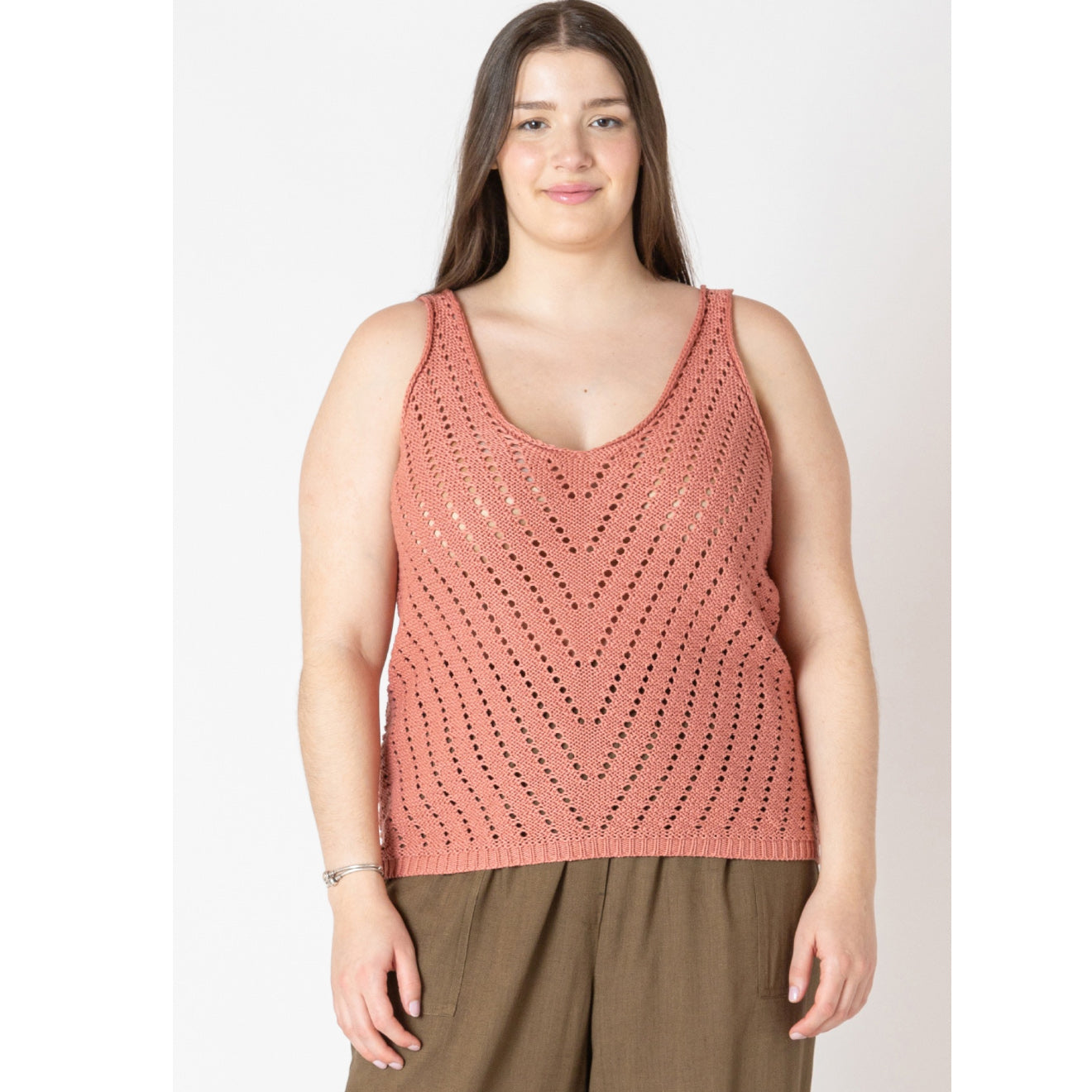 Evanescence Pointelle Knit Tank