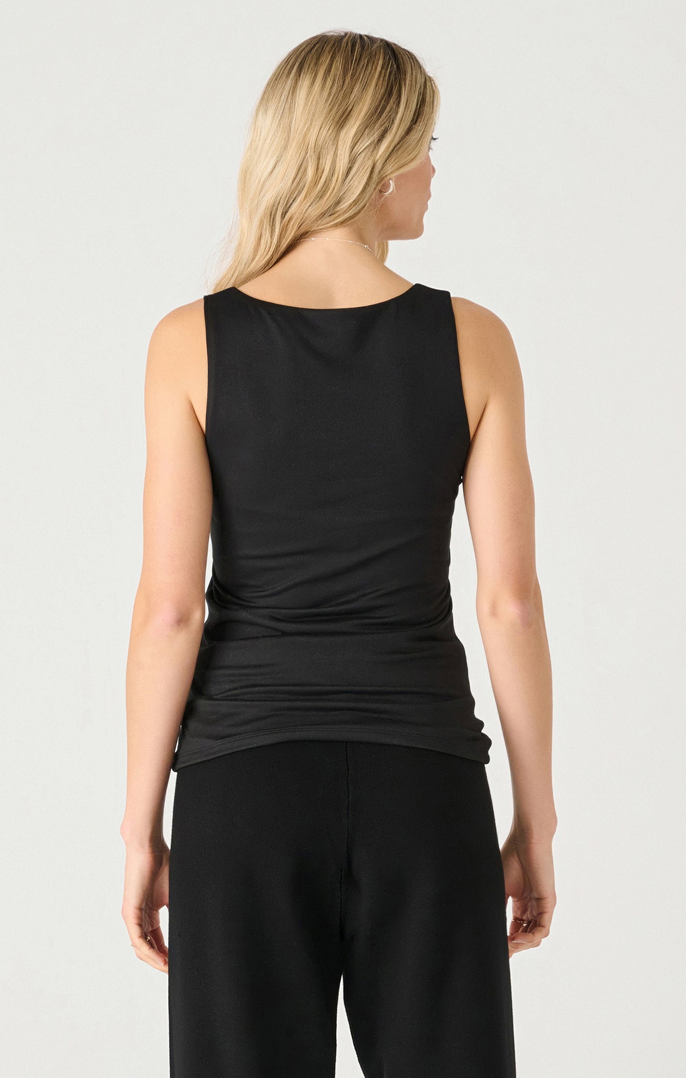 Diana Square Neck Tank- Black